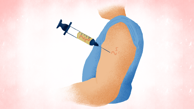 Illustration of receiving a vaccine